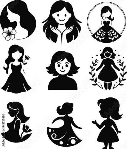Creative Woman Silhouette Illustration Design