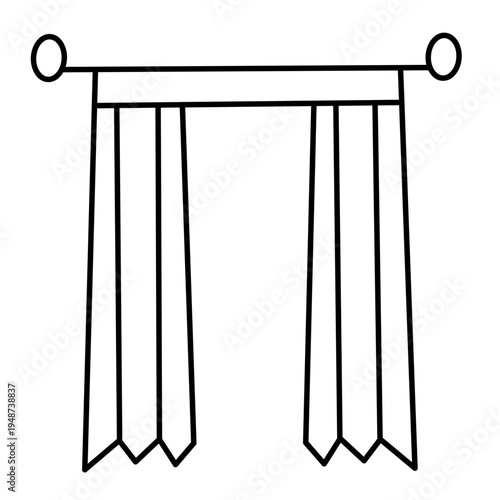Curtain icon vector