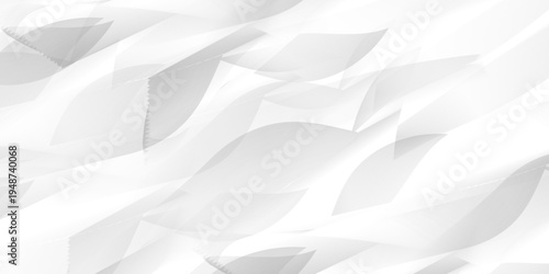 Abstract white and grey background. Creased document antique canvas old paper crumple texture .modern design background with geometric shape. Vector illustration.