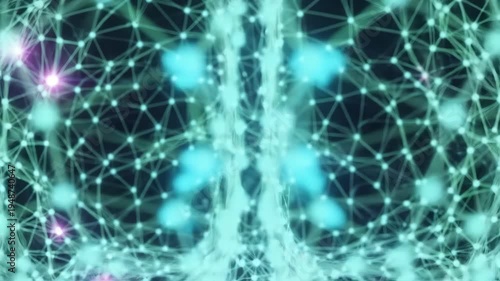 Digital Brain and Neuron Network Visualization.