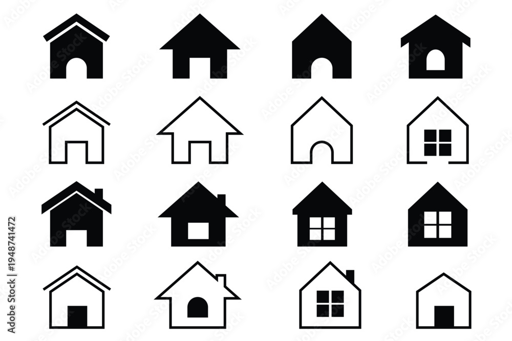 Fototapeta premium House Icon Set Vector
