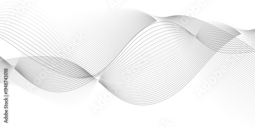 gray wave curve lines banner background design. Digital frequency track equalizer. Stylized line art background. modern soft luxury texture with smooth and clean vector subtle background illustration