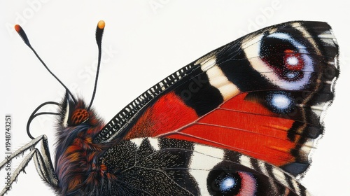 Extreme Close-Up of a Butterfly's Intricate Wing and Proboscis