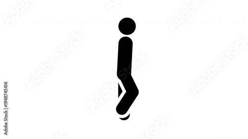 Animated Walking Man Stick Figure Pictogram Seamless Loop Basic Movement