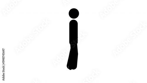 Animated Person Sweeping Floor with Broom Pictogram Seamless Loop Cleaning Activity