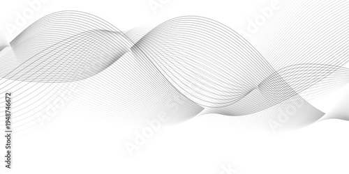 gray wave curve lines banner background design. Digital frequency track equalizer. Stylized line art background. modern soft luxury texture with smooth and clean vector subtle background illustration