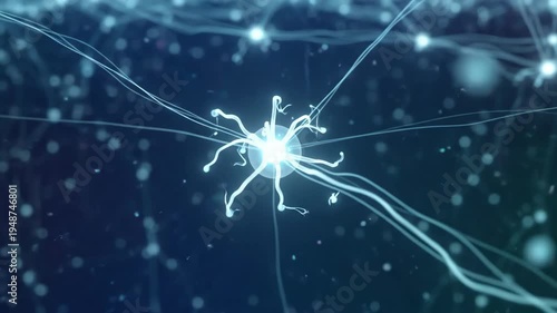 Neural Network Connections in Blue Hues.