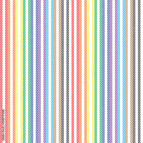 Rainbow Vertical Stripe Pattern Colorful Textile Design Fashion Fabric Homeware Decor Red Yellow Green Blue Purple Brown Black Repeat Print Surface Pattern