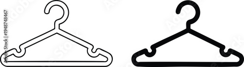 Minimalist Plastic Clothes Hanger Icons, Wardrobe and Fashion Retail Symbols, vector, illustration, silhouette.