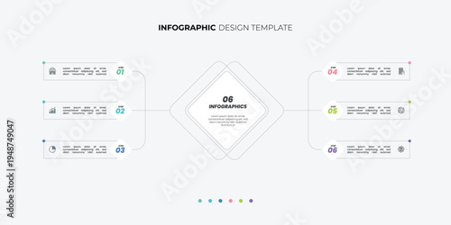 Business data visualization. timeline infographic icons designed for abstract background template. infographic business presentation template with 6 options.