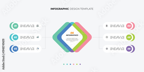 Business data visualization. timeline infographic icons designed for abstract background template. infographic business presentation template with 6 options.