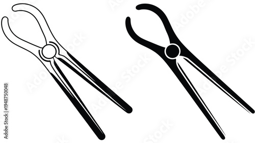 Two Stylized of Pliers on a White Background