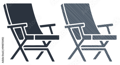 Two chairs, one solid, one sketched, symbolizing choice and design.