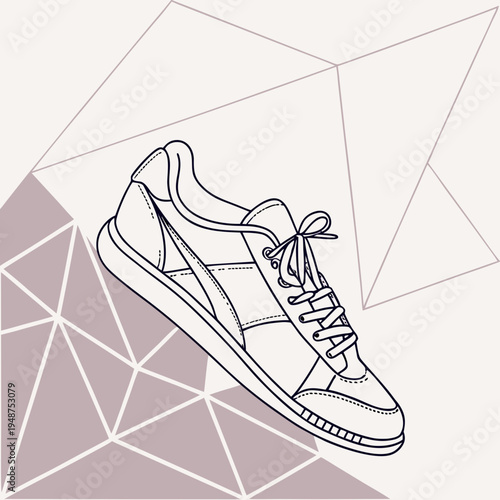 Vector illustration of a pair of ice skating shoes with laces on a white background
