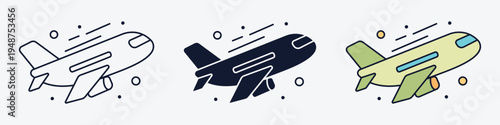 Modern Aeroplane Vector Illustration Commercial Aircraft Flying Travel Transportation