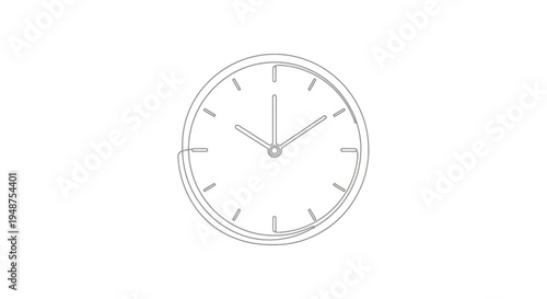 Simple line art drawing of a round clock face