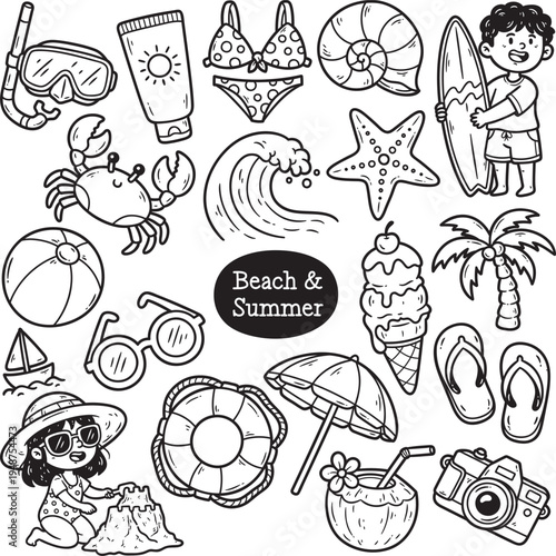 Whimsical Italian dinner elements - bruschetta, pizza, pasta. Modern line art illustrations with chalk for menu or culinary stickers. Hand drawn icons set, vintage kitchen sketch