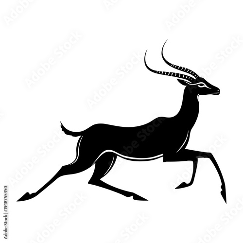 Silhouette of a Gazelle in Motion.