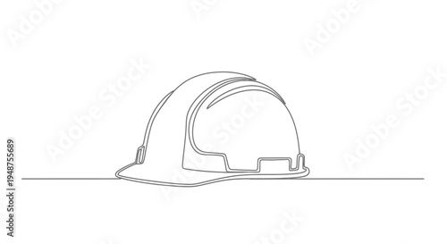 Hard hat on a line, symbol of construction and safety