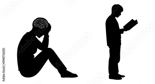 Contrast between emotional connection and digital distraction in modern relationships Vector, illustration