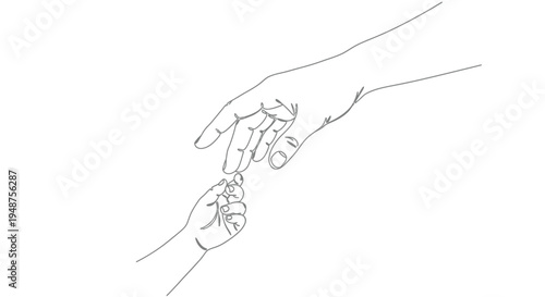 Parent and Child Hands Reaching, Love and Care