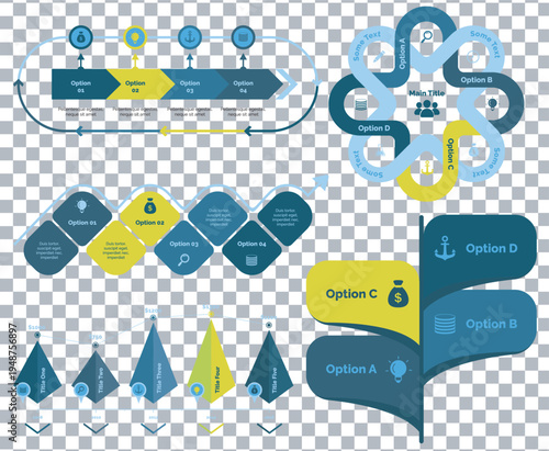 decision making process flowchart with multiple options vector illustration