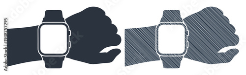 Modern smartwatch on a wrist, showing a digital display for technology and connectivity.