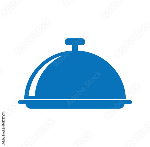 blue cloche dish cover with handle on top for serving food in restaurants and hotels