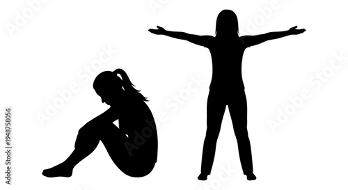 Contrast between emotional support and openness in human interactions Vector, illustration