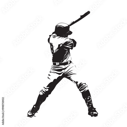 baseball player hitting ball