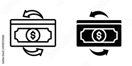 Money flow icon, element icon for design branding, print, and digital media