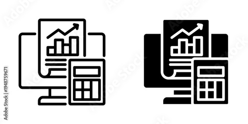 Financial report icon, element icon for design branding, print, and digital media