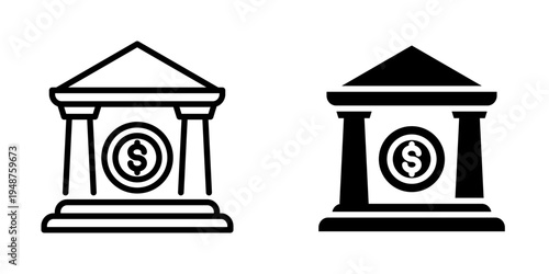 Bank icon, element icon for design branding, print, and digital media