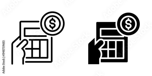 Financial icon, element icon for design branding, print, and digital media