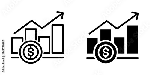 Increase icon, element icon for design branding, print, and digital media