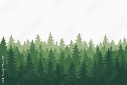  "Dense Pine Forest Illustration"
