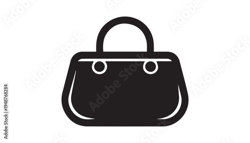 black color handbag of silhouette vector illustration, solid white background