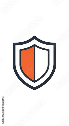 Shield protection security symbol icon.