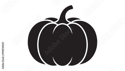 black color Pumpkin of silhouette vector illustration, solid white background