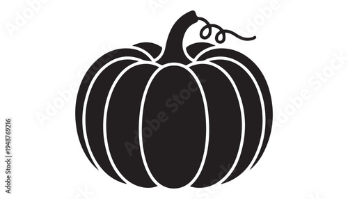 black color Pumpkin of silhouette vector illustration, solid white background