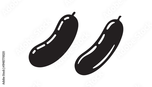 black color Cucumbers of silhouette vector illustration, solid white background