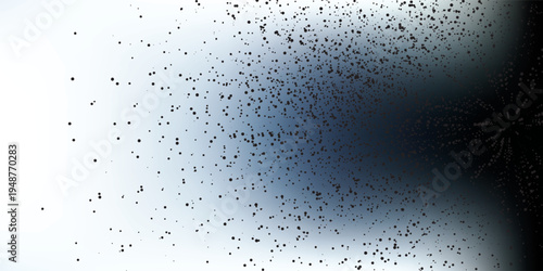 Abstract scattering of dark particles against a gradient background.