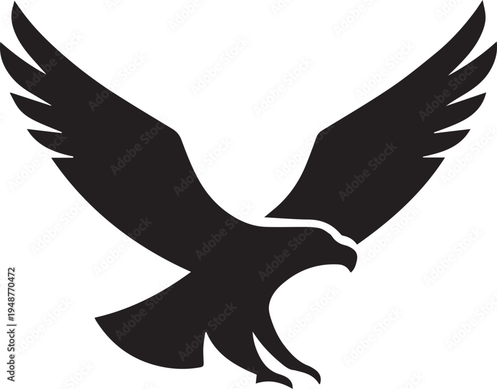 Obraz premium Powerful Eagle Logo Bird Emblem Vector Illustration On White Background