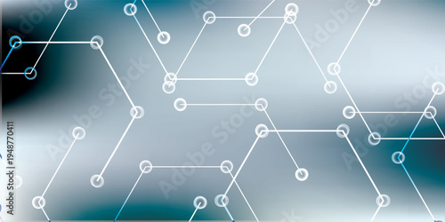 Abstract Network of Connected Nodes and Lines.