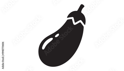 black color eggplants of silhouette vector illustration, solid white background