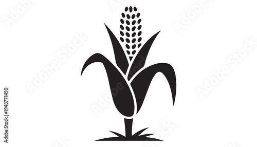 black color Corn of silhouette vector illustration, solid white background