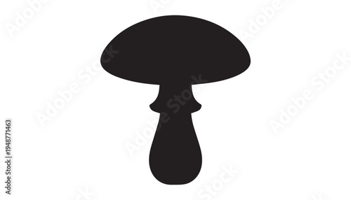 black color Mushroom of silhouette vector illustration, solid white background