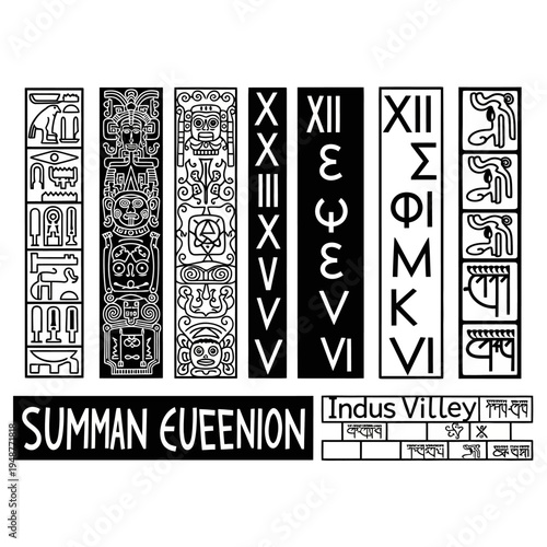 Ancient Writing Systems Comparison: Hieroglyphs, Cuneiform, Indus Script, Roman Numerals