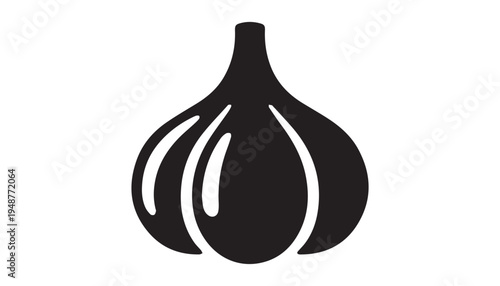 black color Garlic of silhouette vector illustration, solid white background