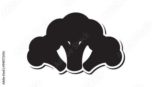 black color Broccoli of silhouette vector illustration, solid white background
